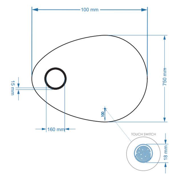 Gliss Design Atlas Badkamerspiegel 100x75cm geint. make-up spiegel + Spiegelverwarming + Dimbaar led-verlichting IP44