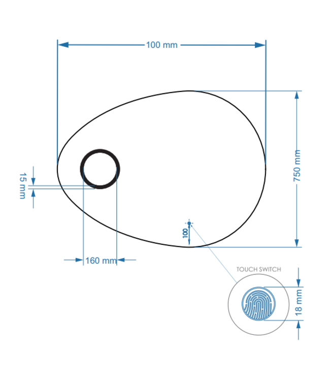Gliss Design Atlas Badkamerspiegel 100x75cm geint. make-up spiegel + Spiegelverwarming + Dimbaar led-verlichting IP44