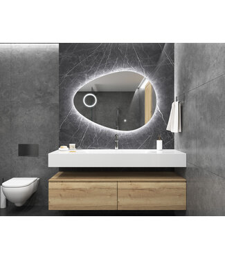 GLISS DESIGN Gliss Design Atlas Badkamerspiegel 120x90cm geint. make-up spiegel + Spiegelverwarming + Dimbaar led-verlichting IP44