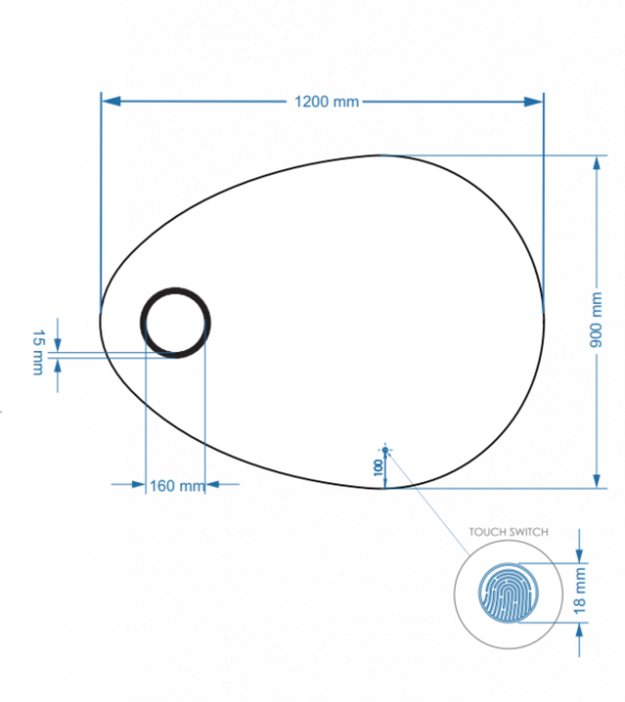 Gliss Design Atlas Badkamerspiegel 120x90cm geint. make-up spiegel + Spiegelverwarming + Dimbaar led-verlichting IP44 Gliss Design Atlas Badkamerspiegel 120x90cm geint. make-up spiegel + Spiegelverwarming + Dimbaar led-verlichting IP44