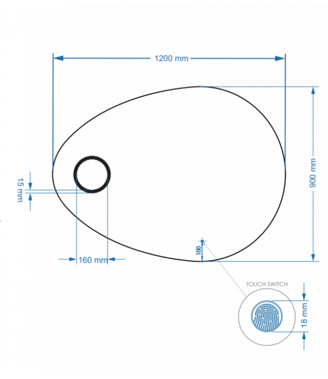 Gliss Design Atlas Badkamerspiegel 120x90cm geint. make-up spiegel + Spiegelverwarming + Dimbaar led-verlichting IP44
