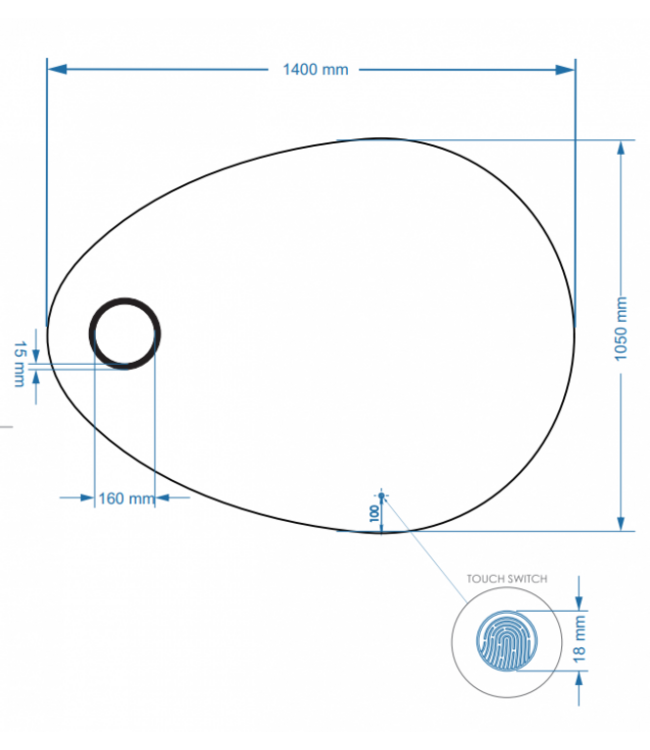 Gliss Design Atlas Badkamerspiegel 140x105cm geint. make-up spiegel + Spiegelverwarming + Dimbaar led-verlichting IP44