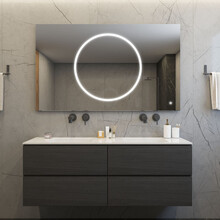 Gliss Design Circe Badkamerspiegel 80x70cm make-up spiegel + Spiegelverwarming + Dimbaar led-verlichting IP44