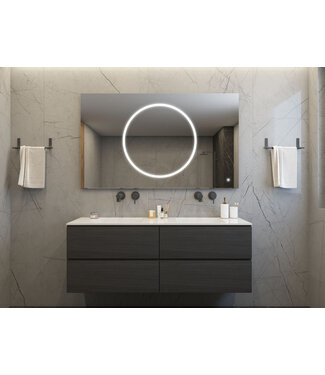 GLISS DESIGN Gliss Design Circe Badkamerspiegel 80x70cm make-up spiegel + Spiegelverwarming + Dimbaar led-verlichting IP44