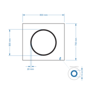 Gliss Design Circe Badkamerspiegel 80x70cm make-up spiegel + Spiegelverwarming + Dimbaar led-verlichting IP44