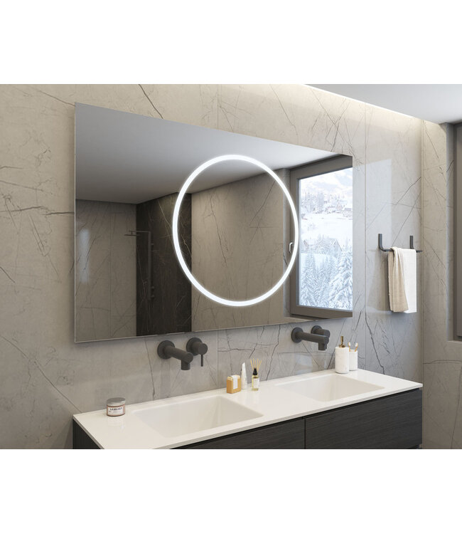 GLISS DESIGN Gliss Design Circe Badkamerspiegel 100x70cm make-up spiegel + Spiegelverwarming + Dimbaar led-verlichting IP44