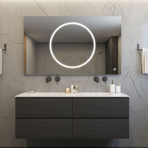 Gliss Design Circe Badkamerspiegel 100x70cm make-up spiegel + Spiegelverwarming + Dimbaar led-verlichting IP44