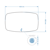 Gliss Design Erato Badkamerspiegel 100x60cm Spiegelverwarming + Dimbaar led-verlichting IP44 Gliss Design Erato Badkamerspiegel 100x60cm Spiegelverwarming + Dimbaar led-verlichting IP44