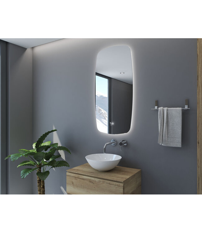 Gliss Design Erato Badkamerspiegel 140x70cm Spiegelverwarming + Dimbaar led-verlichting IP44