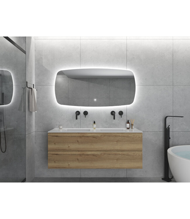 GLISS DESIGN Gliss Design Erato Badkamerspiegel 60x100cm Spiegelverwarming + Dimbaar led-verlichting IP44