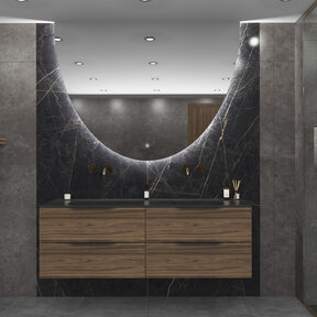 Gliss Design badkamerspiegel Eos 100x120cm Ronding Naar Beneden met spiegelverwarming