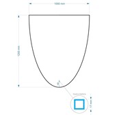 Gliss Design badkamerspiegel Eos 100x120cm Ronding Naar Beneden met spiegelverwarming