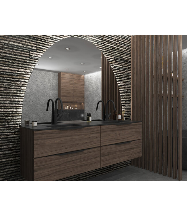 Gliss Design badkamerspiegel Eos 100x120cm Ronding Naar Boven met spiegelverwarming