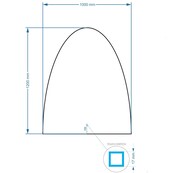 Gliss Design badkamerspiegel Eos 100x120cm Ronding Naar Boven met spiegelverwarming Gliss Design badkamerspiegel Eos 100x120cm Ronding Naar Boven met spiegelverwarming