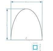 Gliss Design badkamerspiegel Eos 120x120cm Ronding Naar Boven met spiegelverwarming