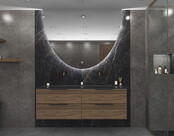 Gliss Design badkamerspiegel Eos 120x120cm Ronding Naar Beneden met spiegelverwarming