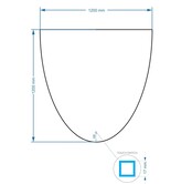 Gliss Design badkamerspiegel Eos 120x120cm Ronding Naar Beneden met spiegelverwarming