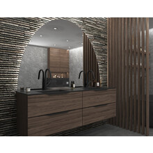 Gliss Design badkamerspiegel Eos 140x120cm Ronding naar Boven met spiegelverwarming