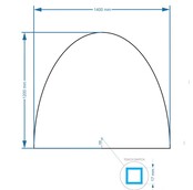 Gliss Design badkamerspiegel Eos 140x120cm Ronding naar Boven met spiegelverwarming