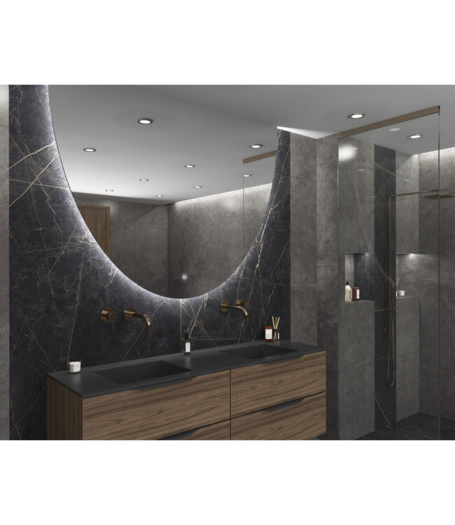 Gliss Design badkamerspiegel Eos 160x120cm Ronding naar Boven met spiegelverwarming