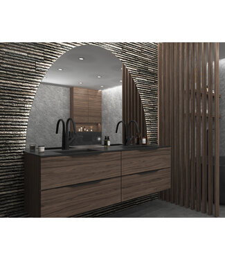 GLISS DESIGN Gliss Design badkamerspiegel Eos 160x120cm Ronding naar Boven met spiegelverwarming