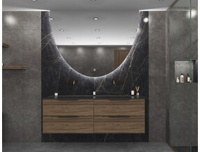 Gliss Design badkamerspiegel Eos 160x120cm Ronding naar Beneden met spiegelverwarming