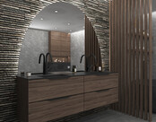 Gliss Design badkamerspiegel Eos 160x120cm Ronding naar Beneden met spiegelverwarming