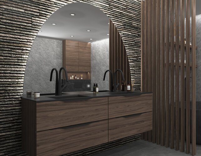 Gliss Design badkamerspiegel Eos 160x120cm Ronding naar Beneden met spiegelverwarming