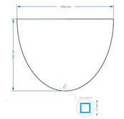Gliss Design badkamerspiegel Eos 160x120cm Ronding naar Beneden met spiegelverwarming