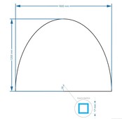 Gliss Design badkamerspiegel Eos 160x120cm Ronding naar Beneden met spiegelverwarming