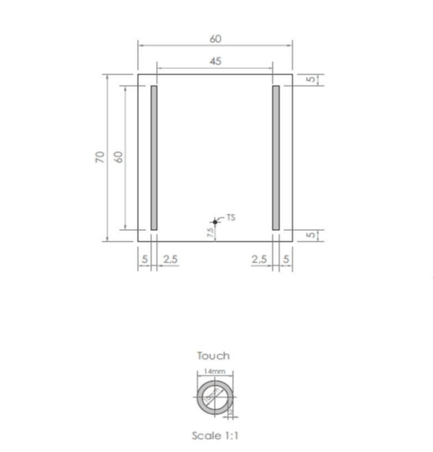 Badkamerspiegel met verlichting 60x70cm Gliss LED Verticaal Dubbel met spiegelverwarming (Alle maten)
