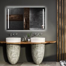 Badkamerspiegel met verlichting 70x70cm Gliss LED Verticaal Dubbel met spiegelverwarming (Alle maten)