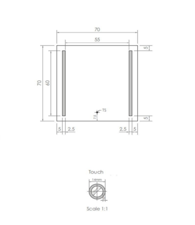 Badkamerspiegel met verlichting 70x70cm Gliss LED Verticaal Dubbel met spiegelverwarming (Alle maten)