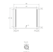 Badkamerspiegel met verlichting 80x70cm Gliss LED Verticaal Dubbel met spiegelverwarming (Alle maten)