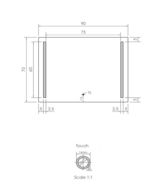 Badkamerspiegel met verlichting 90x70cm Gliss LED Verticaal Dubbel met spiegelverwarming (Alle maten)