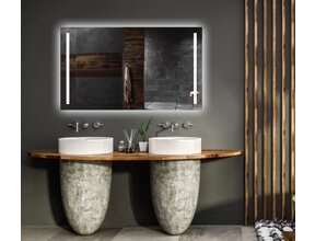 Badkamerspiegel met verlichting 100x70cm Gliss LED Verticaal Dubbel met spiegelverwarming (Alle maten)