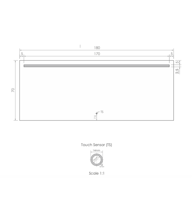 Gliss Design Badkamerspiegel met verlichting 180x70cm Horizontaal LED Dubbel met spiegelverwarming (Alle maten)