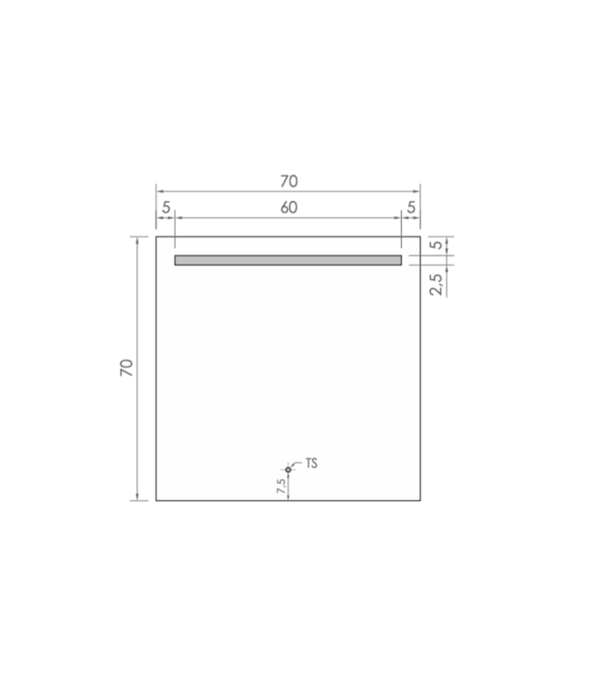 Gliss Design Badkamerspiegel met verlichting 70x70cm Horizontaal LED Dubbel met spiegelverwarming (Alle maten)