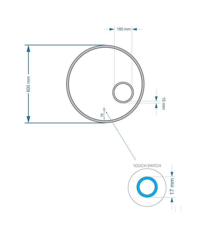 Gliss Design Badkamerspiegel Sol Rond 60cm Touch LED Verlichting en Verwarming Scheerspeigel
