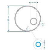 Gliss Design Badkamerspiegel Sol Rond 80cm LED Verlichting en Verwarming