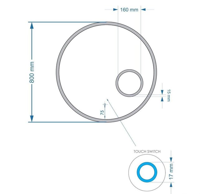 Gliss Design Badkamerspiegel Sol Rond 80cm LED Verlichting en Verwarming