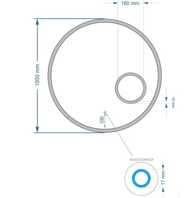 Gliss Design Badkamerspiegel Sol Rond 100cm LED Verlichting en Verwarming