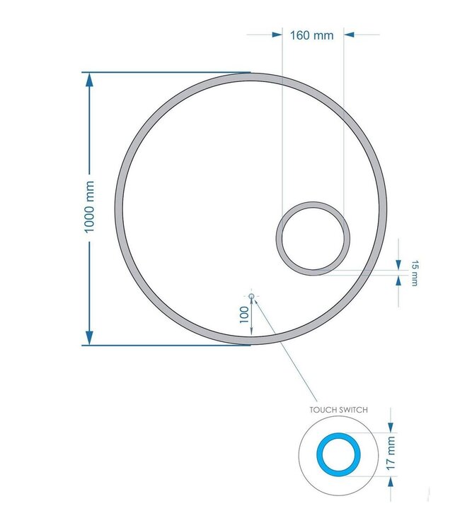 GLISS DESIGN Gliss Design Badkamerspiegel Sol Rond 100cm LED Verlichting en Verwarming