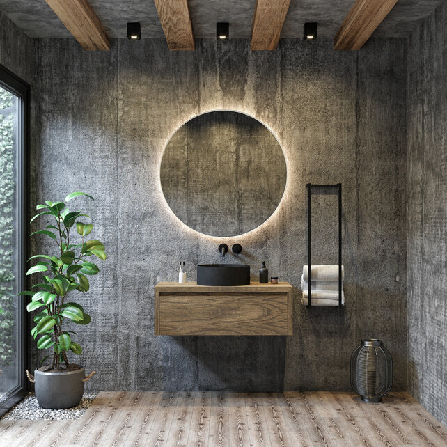 Gliss Design Athena ronde spiegel Mat Wit 40cm met verlichting en verwarming