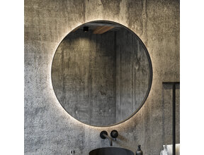 Gliss Design Athena ronde spiegel Mat Zwart 60cm met verlichting en verwarming