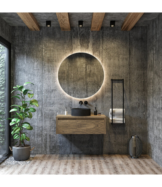 Gliss Design Athena ronde spiegel Mat Wit 60cm met verlichting en verwarming