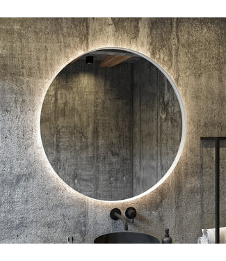 GLISS DESIGN Gliss Design Athena ronde spiegel Mat Wit 70cm met verlichting en verwarming