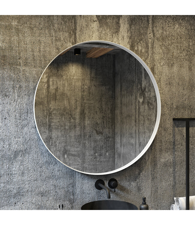 GLISS DESIGN Gliss Design Athena ronde spiegel Mat Wit 70cm met verlichting en verwarming