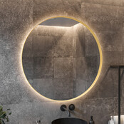 Gliss Design Athena ronde spiegel rosé Koper 70cm met verlichting en verwarming Gliss Design Athena ronde spiegel rosé Koper 70cm met verlichting en verwarming