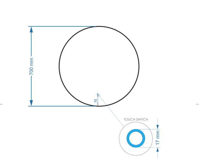 Gliss Design Athena ronde spiegel rosé Koper 70cm met verlichting en verwarming Gliss Design Athena ronde spiegel rosé Koper 70cm met verlichting en verwarming